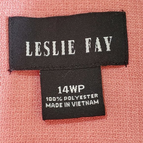 LESLIE FAY Peach Long-Sleeve/Collar Suit Blazer Jacket, 14WP - Picture 4 of 9